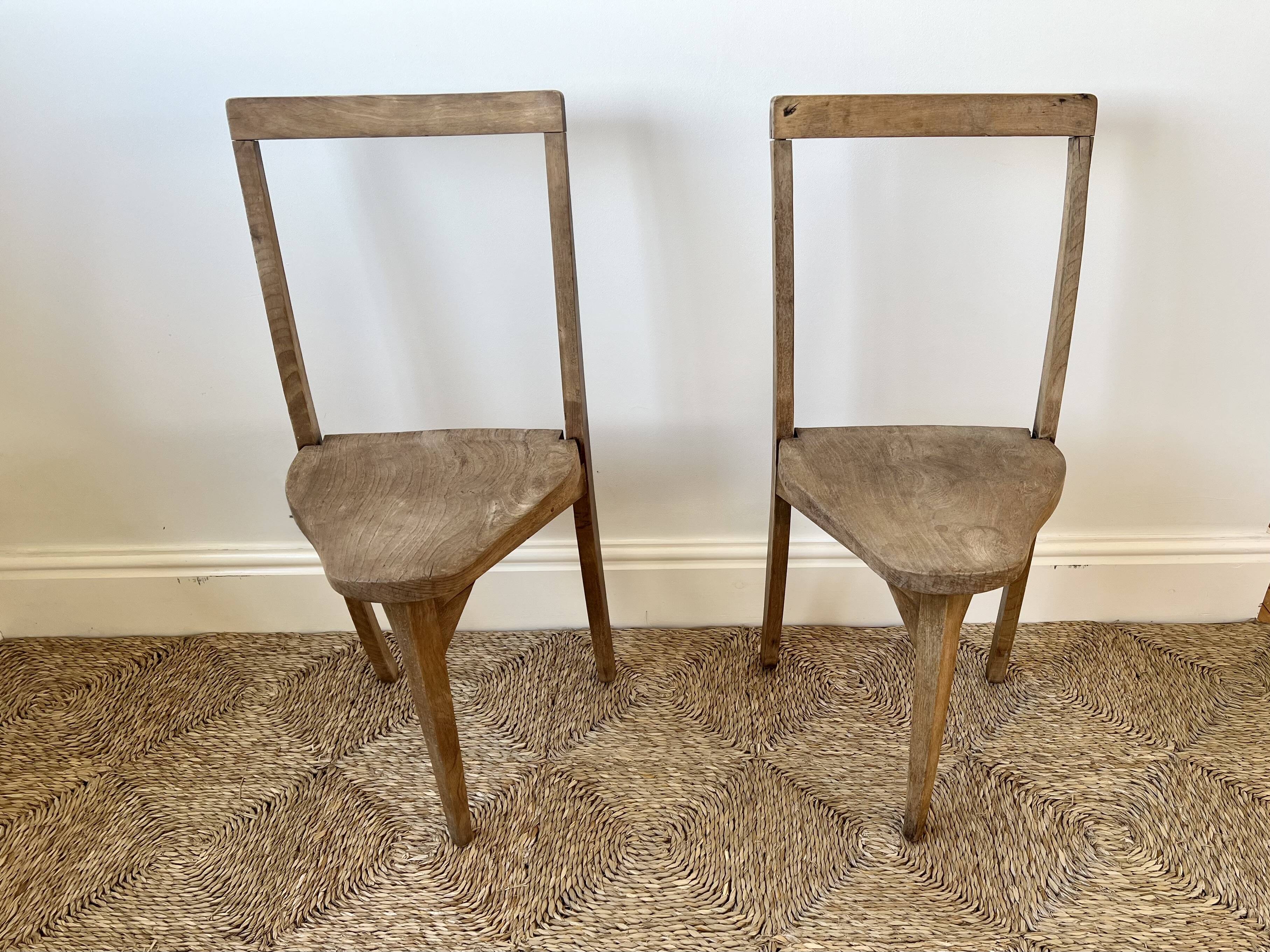 Pair of Rustic Vernacular Elm Chairs, c.1930–1950