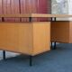 Wood desk and black metal structure with melamine top, Charron Edition, large office 2 boxes