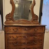 Louis XV rococo style chest of drawers with beveled mirror