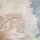 Golden stucco frame with pretty landscape