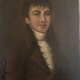 Portrait of a young man from the late 18th century, Directoire period, oil on canvas