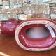 50's Red ceramic candleholder