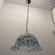Suspension en verre de Murano bleu des années 1970