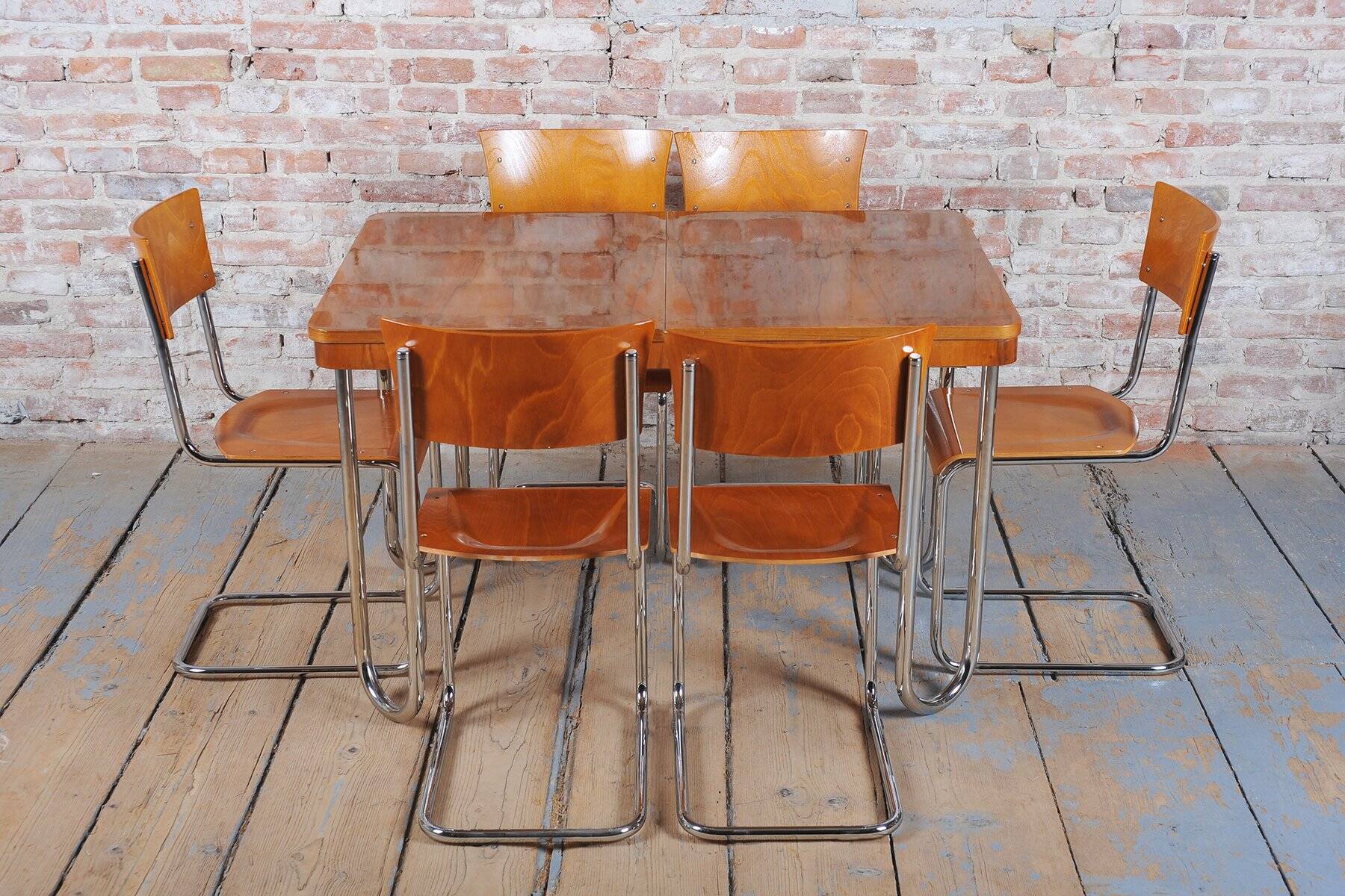 Bauhaus Folding Table in Oak by J. Halabala for Up Zavody, Czech, 1930s