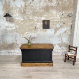 Solid wood box counter.