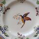 Vintage Longchamp plate handmade with bird and flower decoration, 25.5cm.