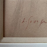 Painting drawing and flange "Young smiling woman" 30's signed L. George