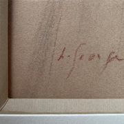 Painting drawing and flange "Young smiling woman" 30's signed L. George