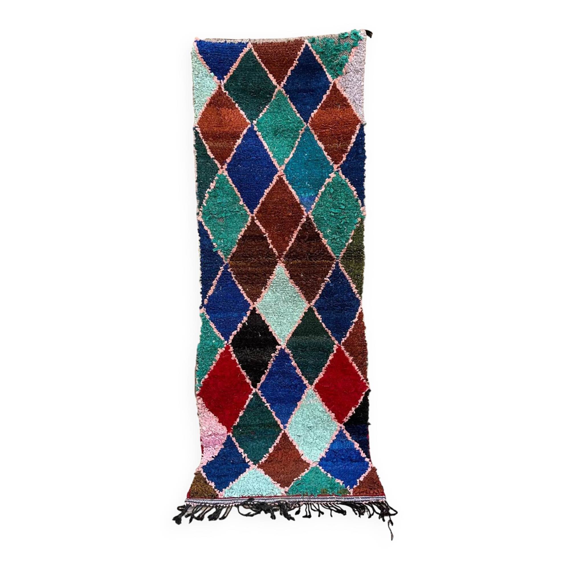 Colorful Boucherouite Moroccan rug - 71 x 209 cm