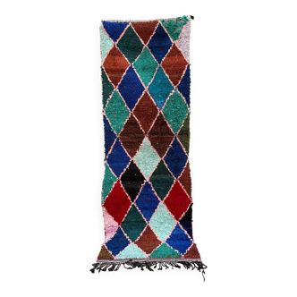 Colorful Boucherouite Moroccan rug - 71 x 209 cm