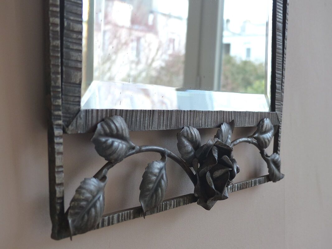 Mirror art deco wrought iron 75x87cm