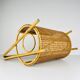 Vintage bamboo and Vienna straw magazine rack, Italy, 1960s.