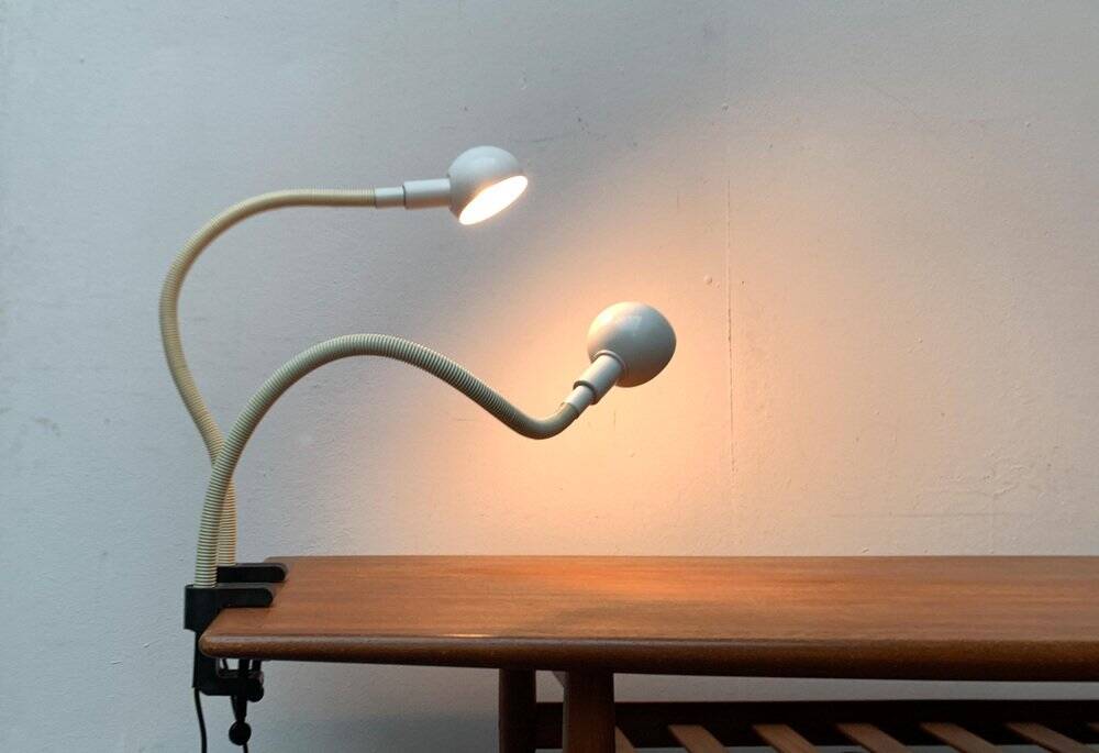 Vintage Space Age clamp lamp Italian Hebi by Isao Hosoe for Valenti Luce, 1970s, set of 2
