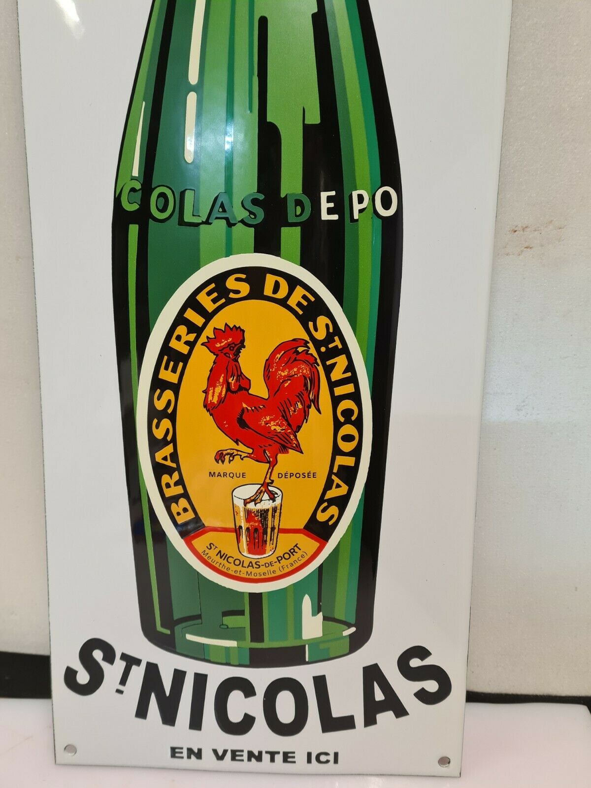 Plaque émaillée bière st nicolas