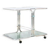 Smoked glass tubular dessert table, 1970-1980