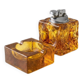 Murano Antonio Imperatore 1970 ensemble lighter table ashtray candle holder