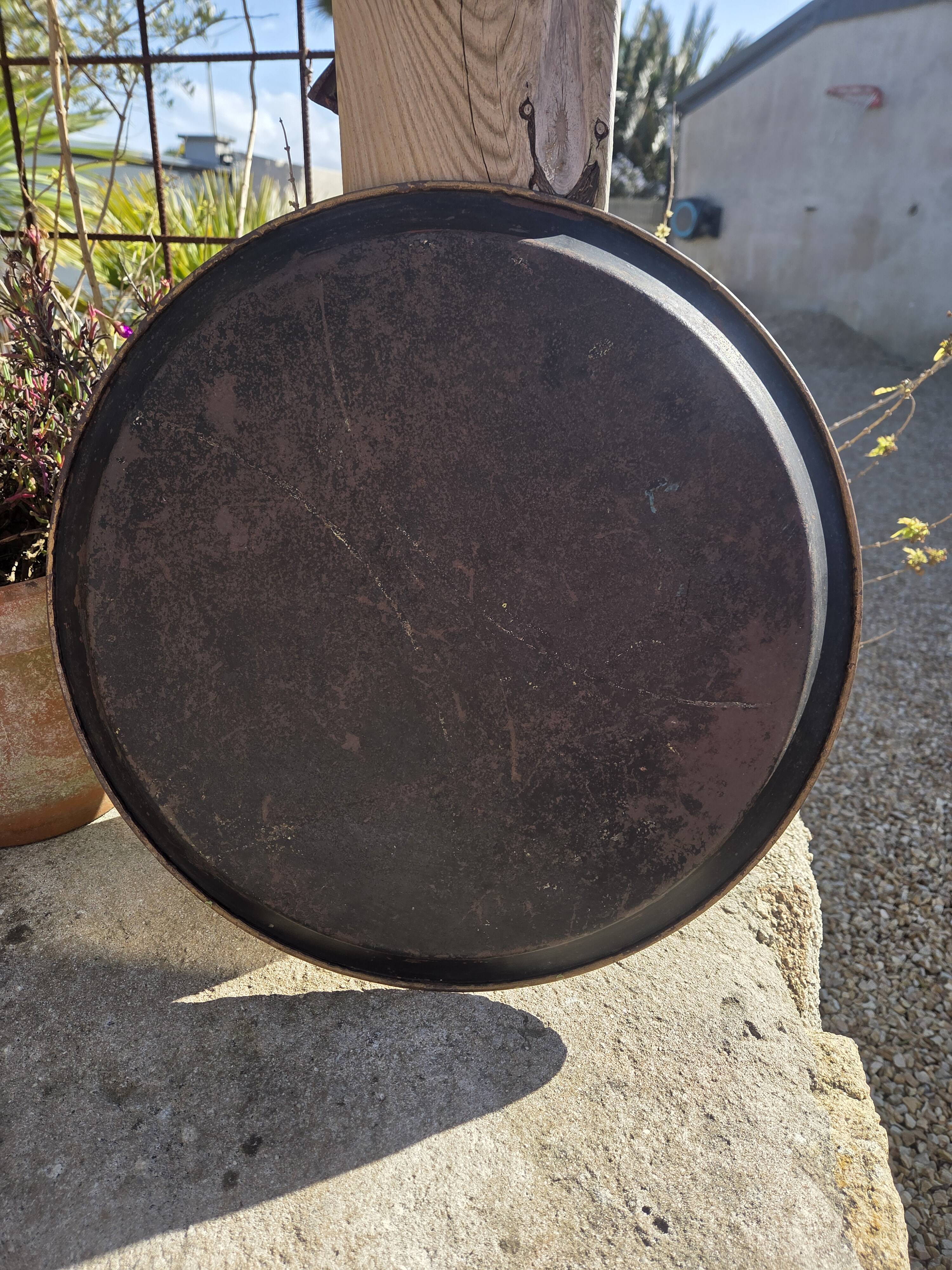 Plateau metal décor floral