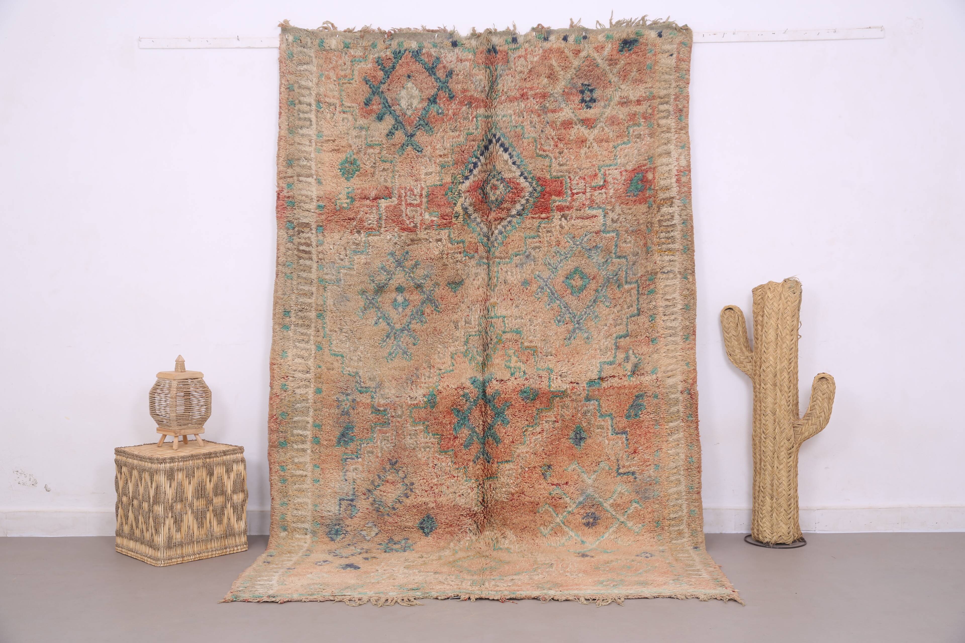 Peach Vintage Moroccan Rug 178 x 271 cm - Berber Wool Rug - Handmade Rug
