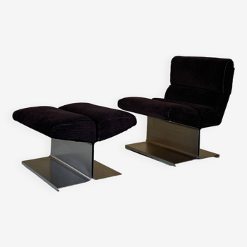 Fauteuil + Ottoman Paul Geoffroy