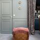 Pale pink velvet toad chair