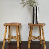 Vintage rattan stools