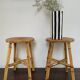 Tabourets rotin vintage