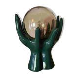Green hands ceramic lamp