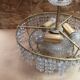 Ancien Lustre Laiton Cascade Pampilles Vintage