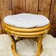 Pouf in rattan and bamboo natural color 70s.