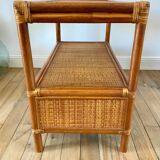 Rattan coffee table and cannage 60s