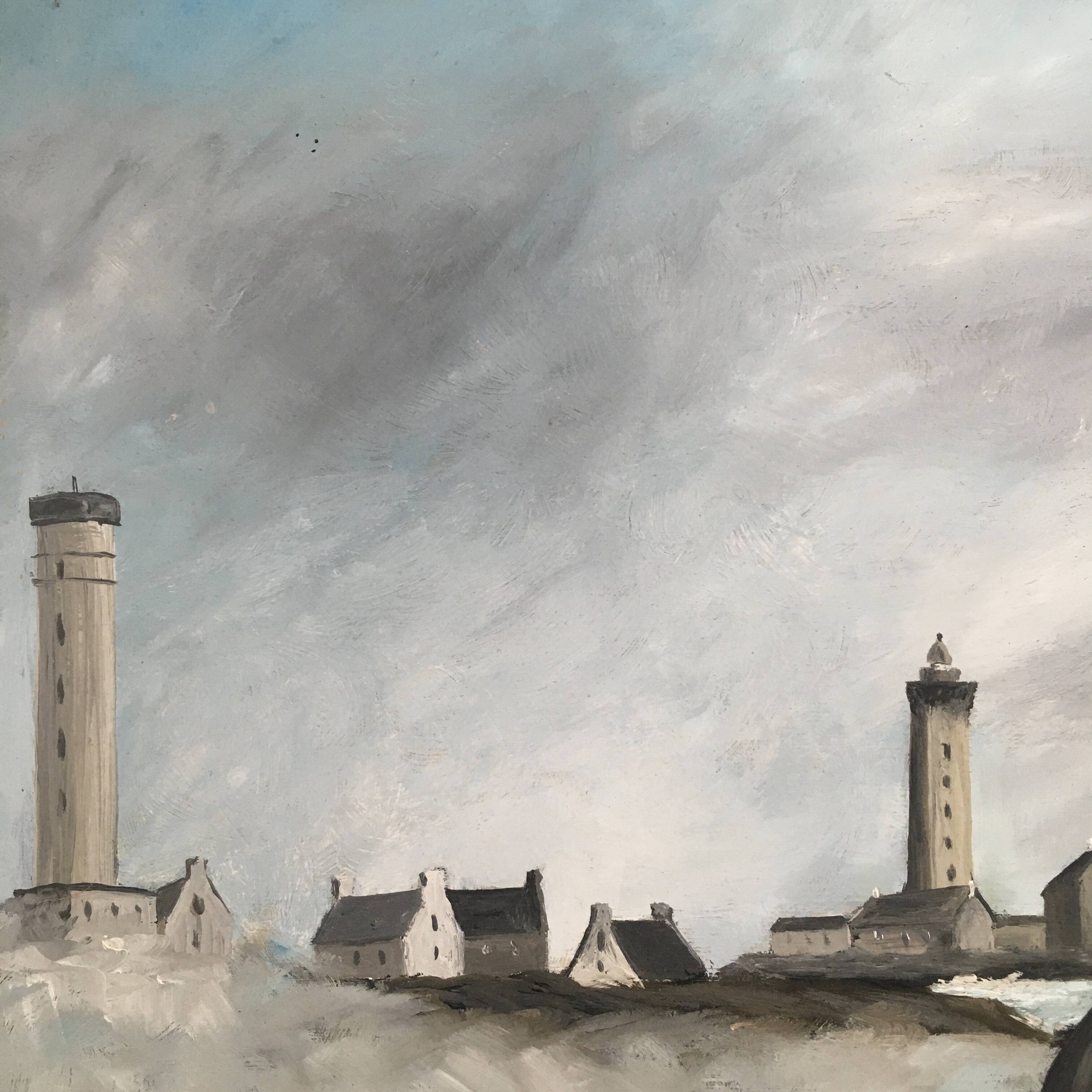 Painting of the seaweed harvesters in Penmarch