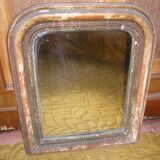 Miroir mural ancien en bois et stuc 43x53cm