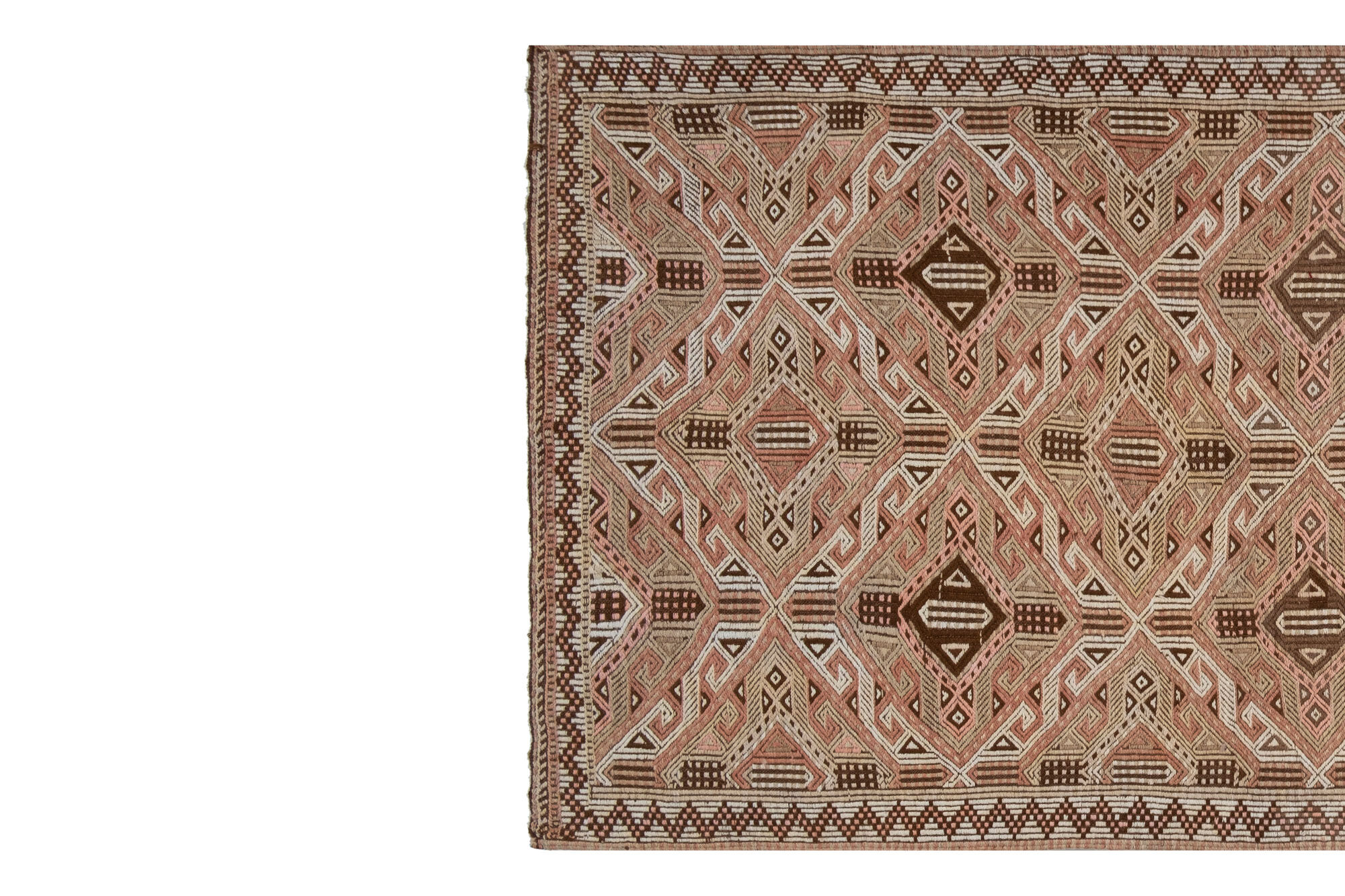 Turkish jajim runner hand woven wool nomad runner rug 140 x 320 cm