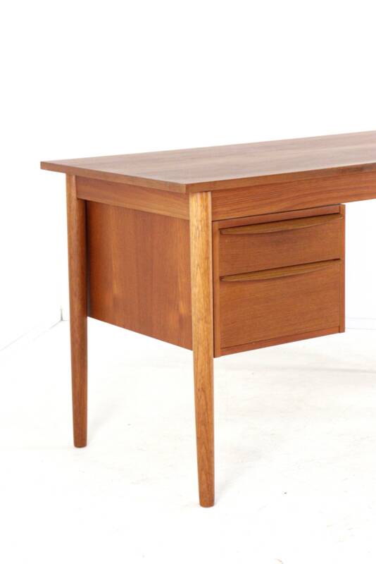 Danish desk with sliding drawer unit - teak - mid century modern