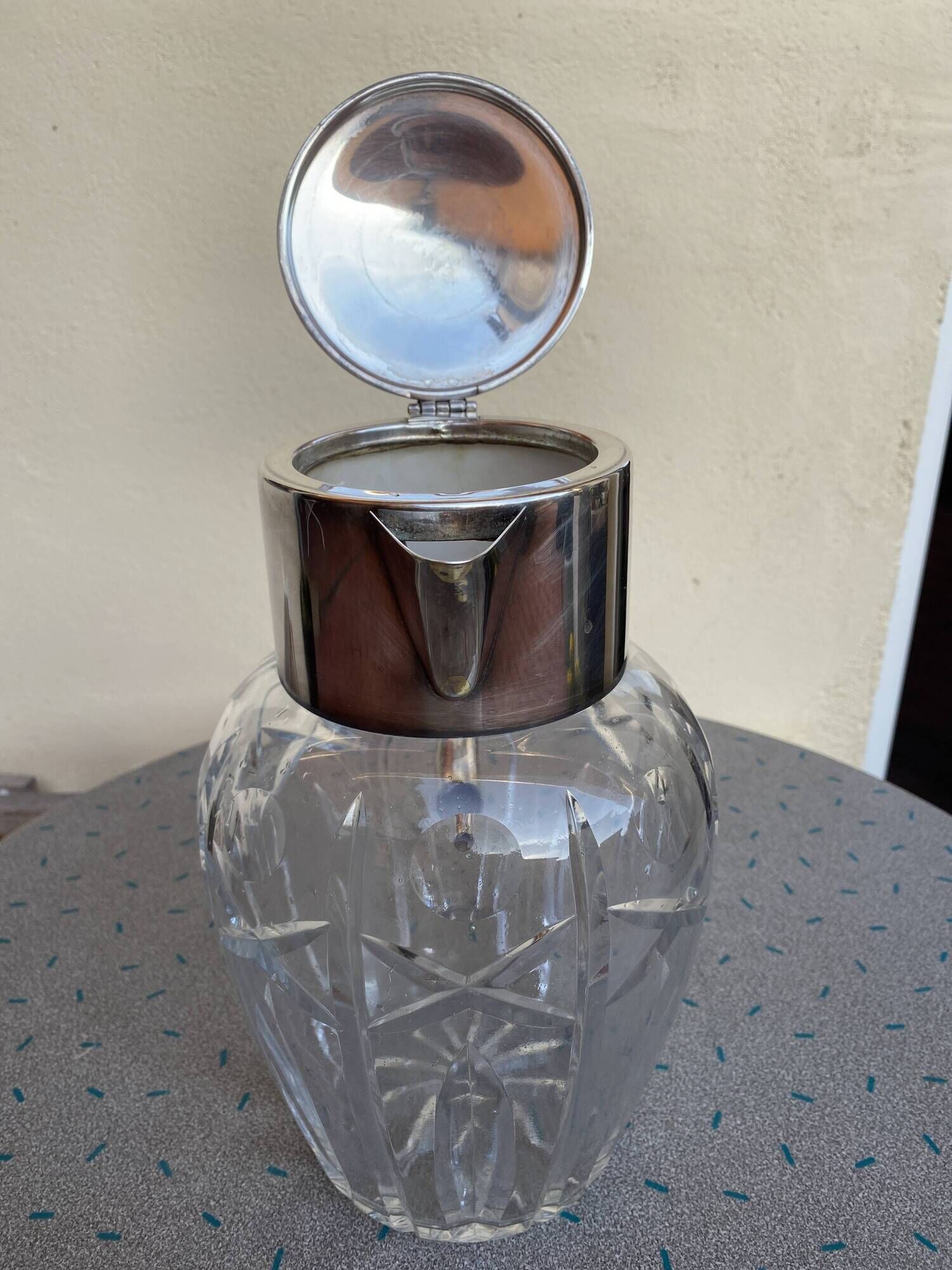 Silver crystal lemonade carafe