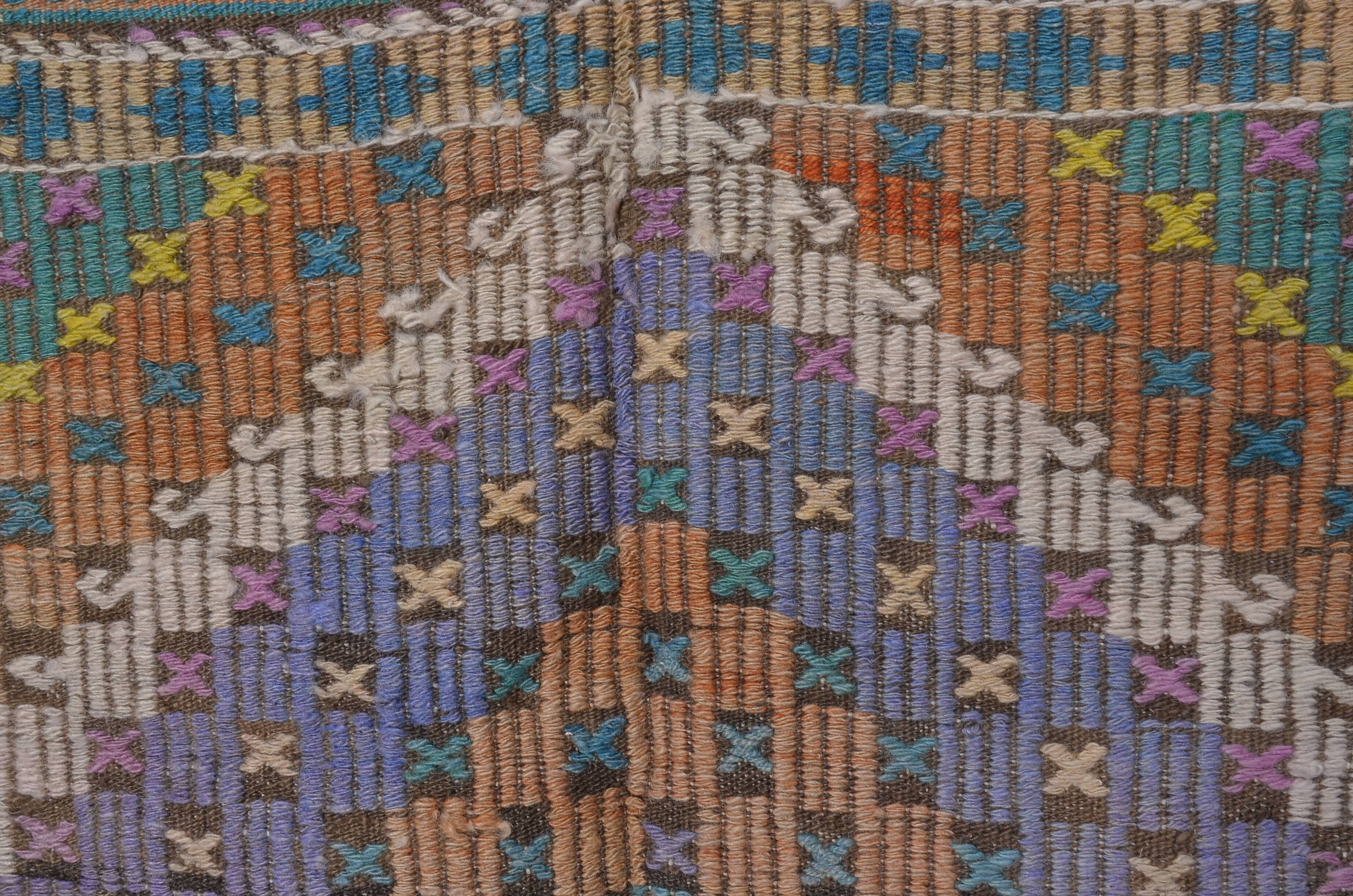 Antique Anatolian Vintage Kilim Rug 1895