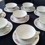 Set de 8 tasses à café  vintage en porcelaine opaque Saint Amand