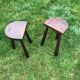 Paire de tabourets de chalet en bois