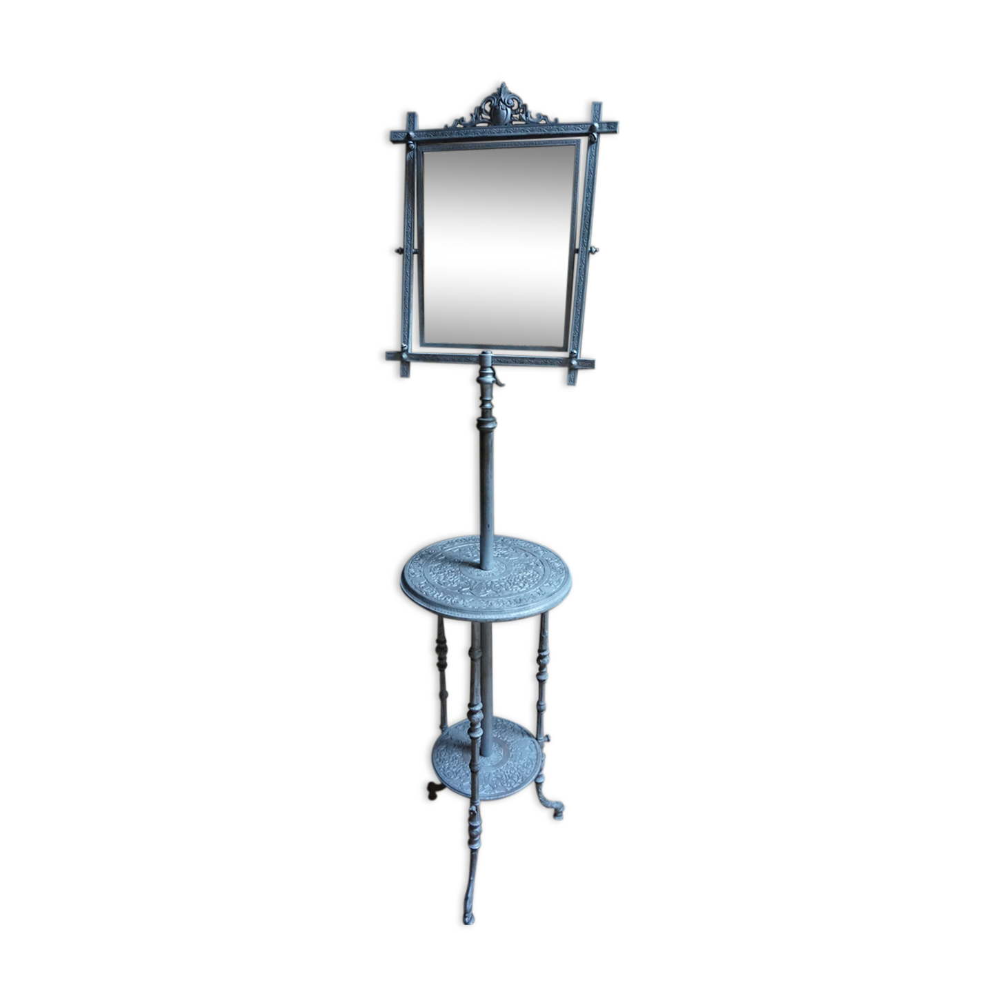Vintage cast iron adjustable Shaving Stand