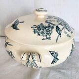 Longwy soup tureen with botanical decor