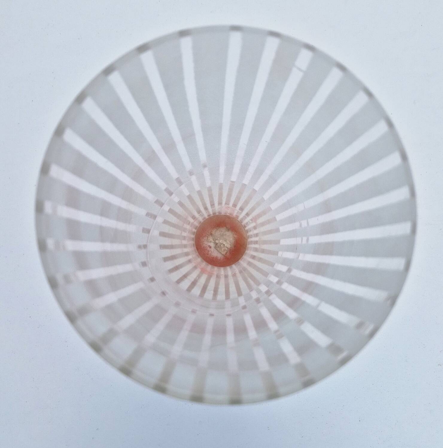 Vase verre dépoli vintage 1960 à liseré doré