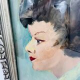 Painting head of a woman signed