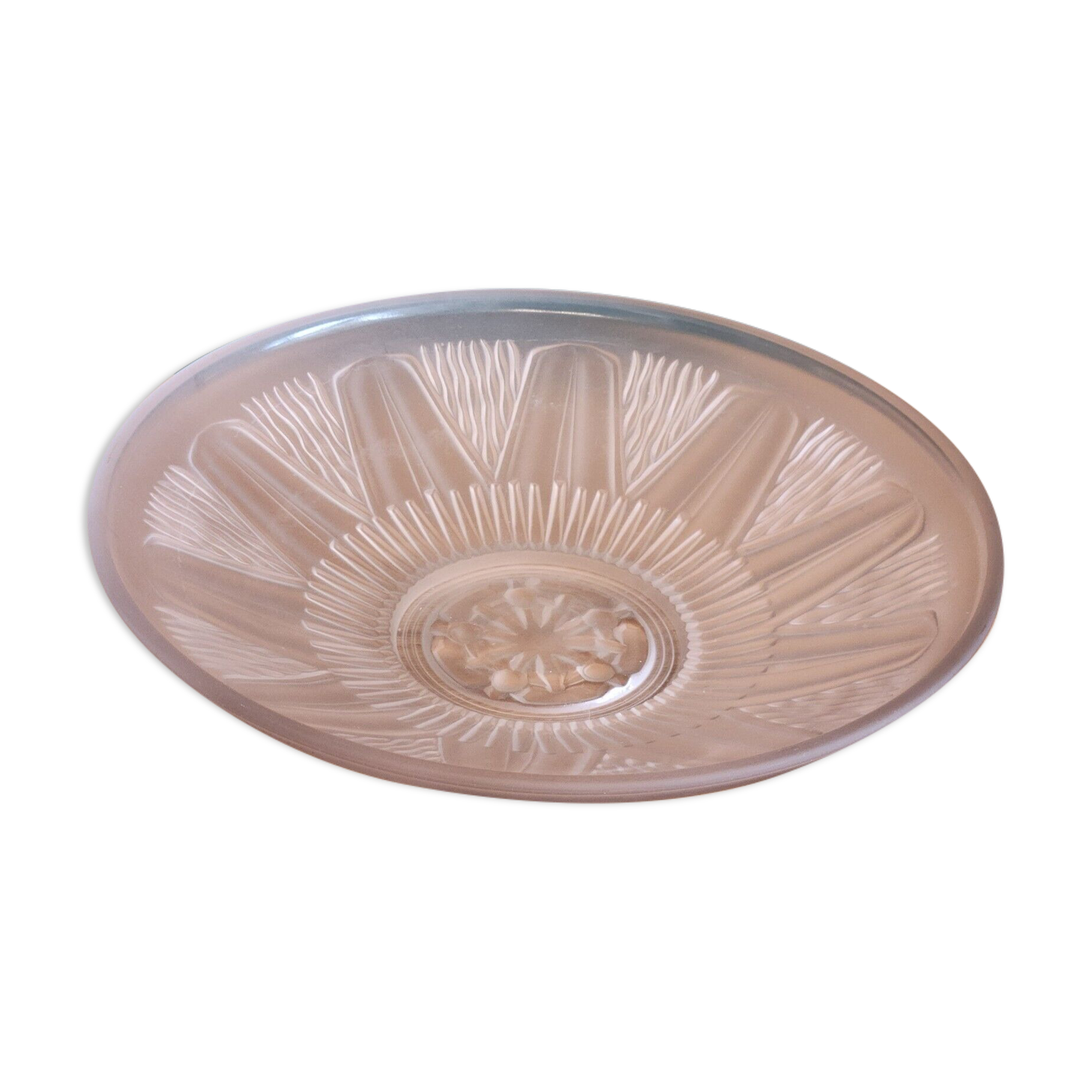 Old glass cut molded satin art deco