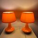 2 lampes de chevet orange, années 70