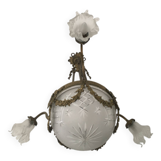 Bronze chandelier, early 20th century.