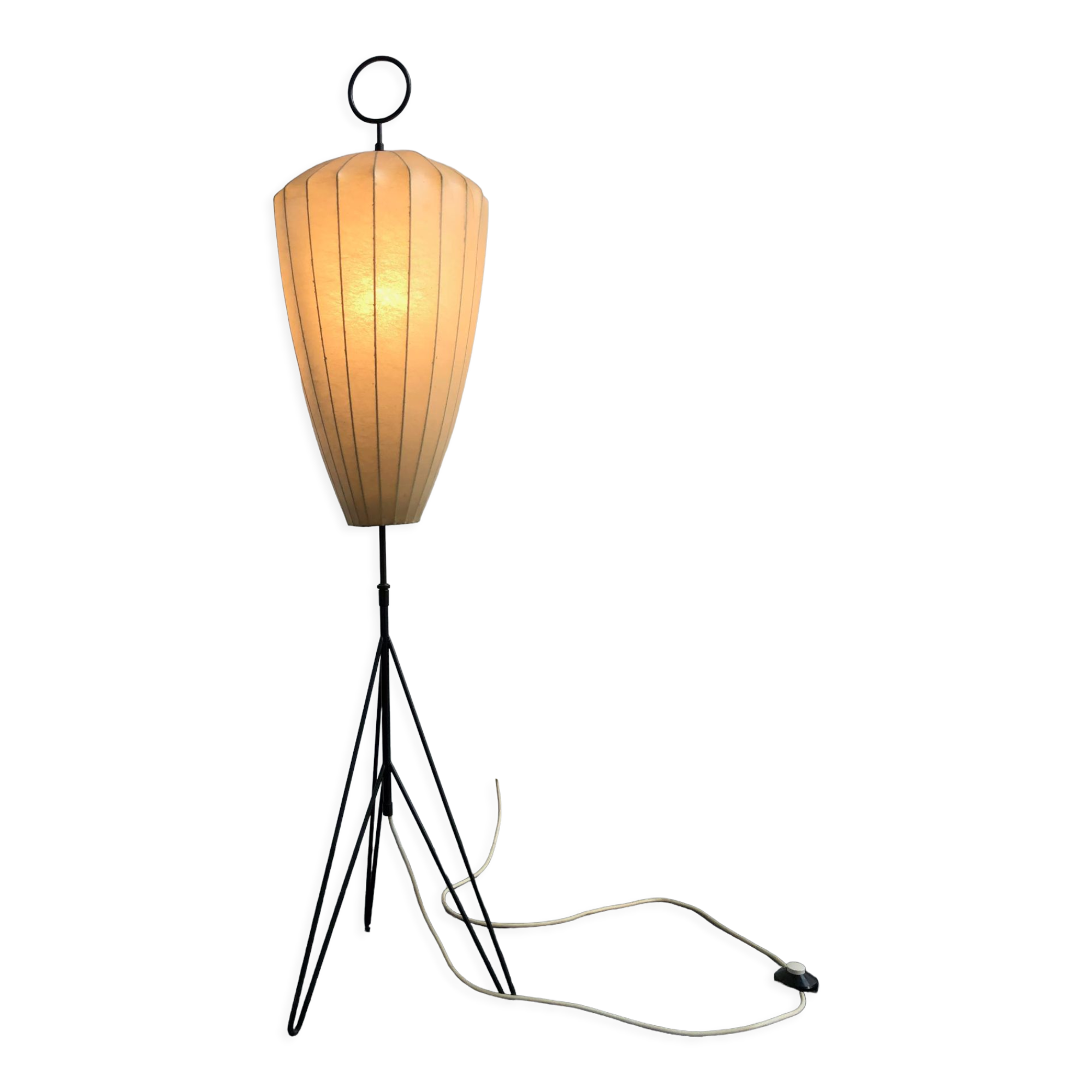 Tripod Cocoon Floor Lamp by H. Klingele for Artimeta, 1950s