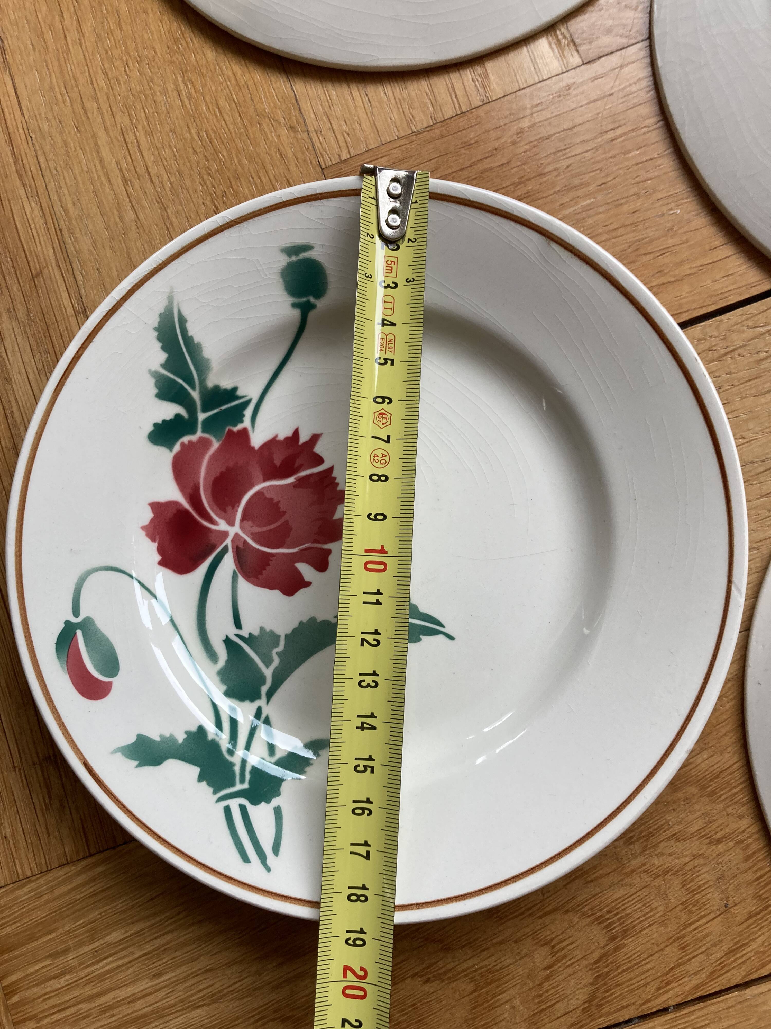 Luxury dessert plates poppies Luxeuil hbcm