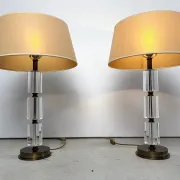 Pair of vintage lucite table lamps, 1980s