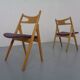 CH 29 Sawbuck Chairs in Oak and Wool by Hans J. Wegner for Carl Hansen & Son, 1950s, Set of 2