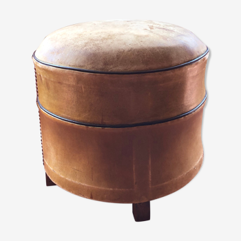 Havana leather ottoman